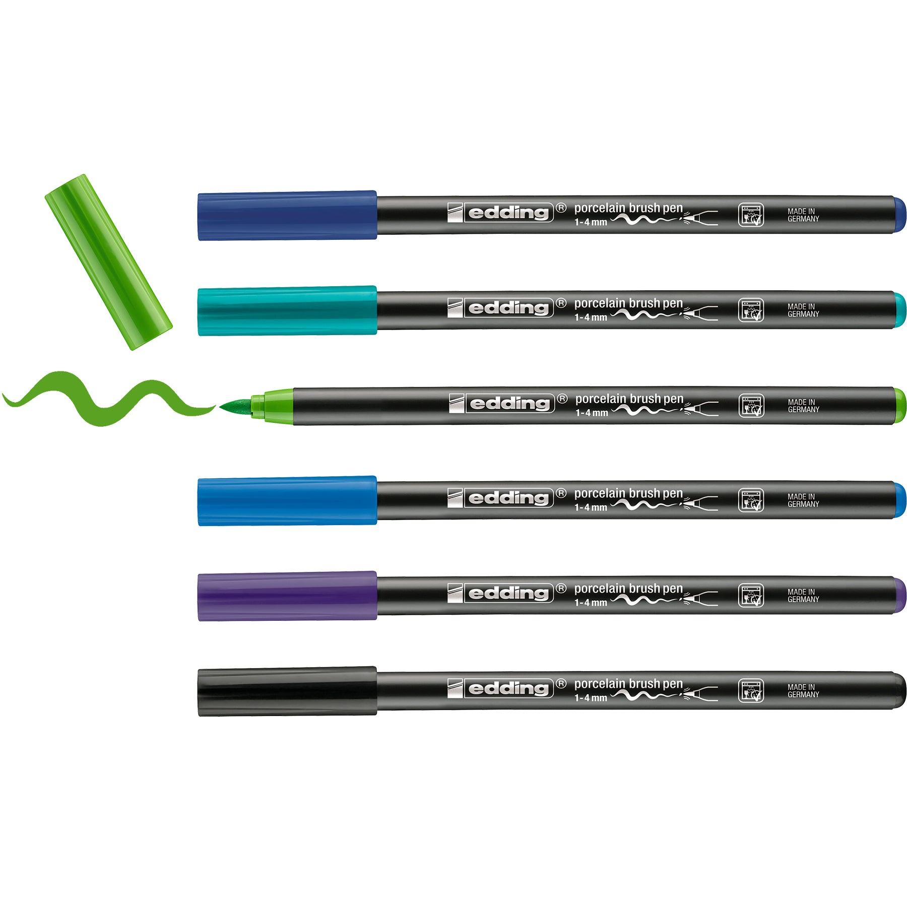 edding 4200 Porcelain Brush Pen - Set of 6 - Cool