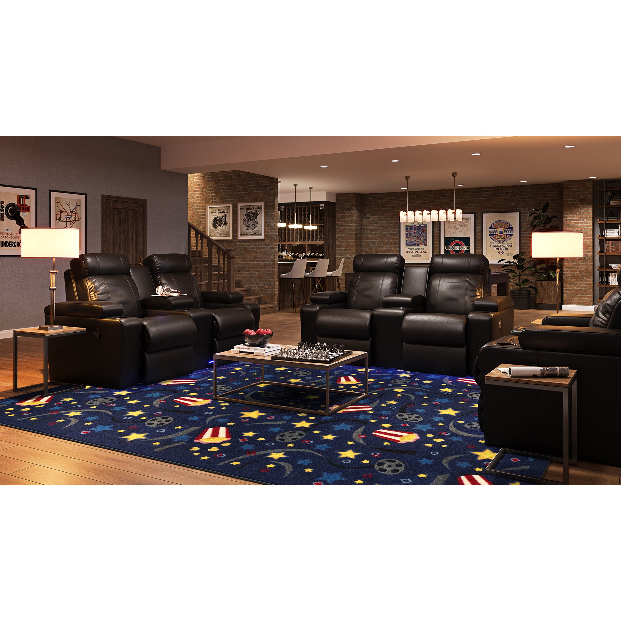 Feature Film 3'10" x 5'4" area rug in color Navy