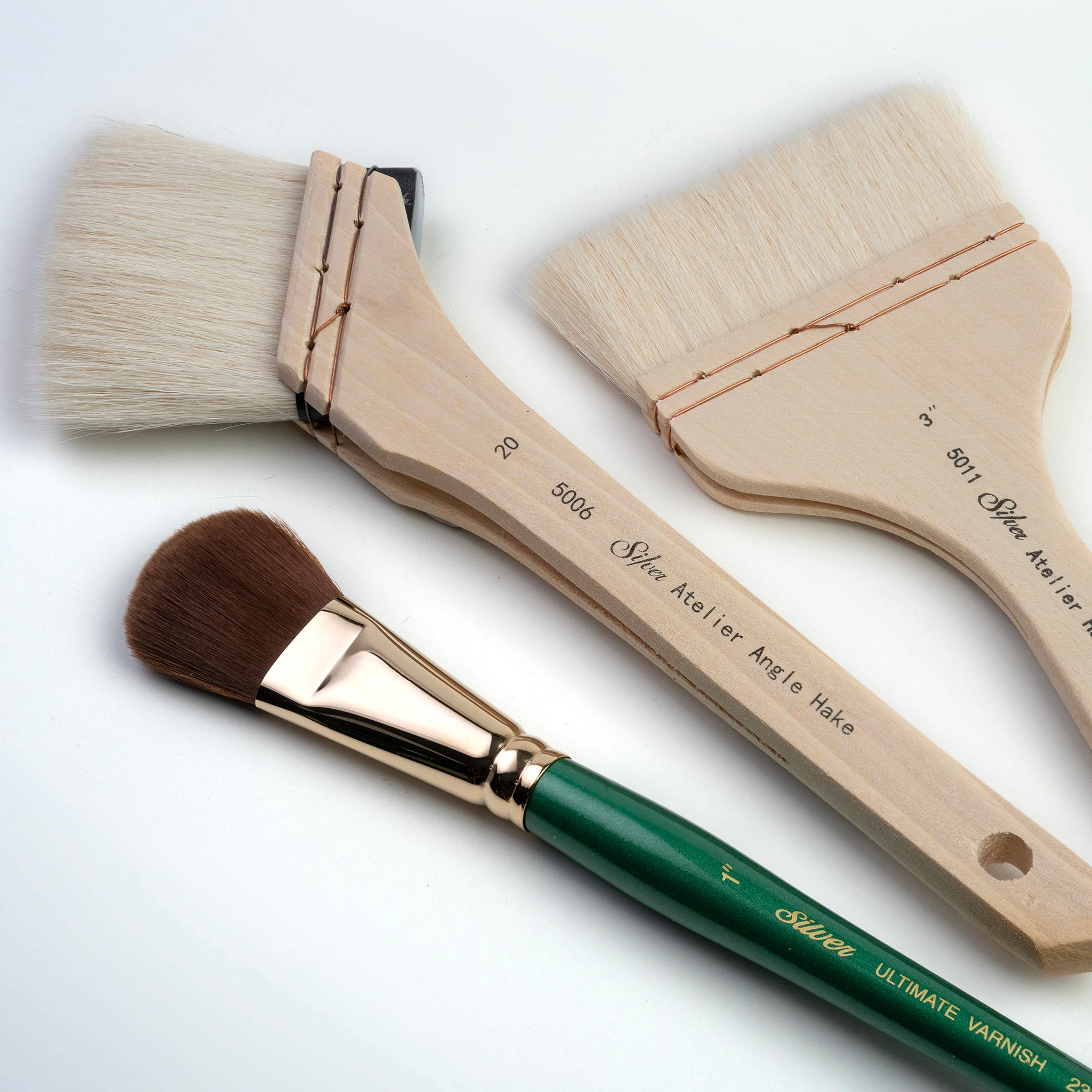 Silver Varnish/Hake, 3 Brushes