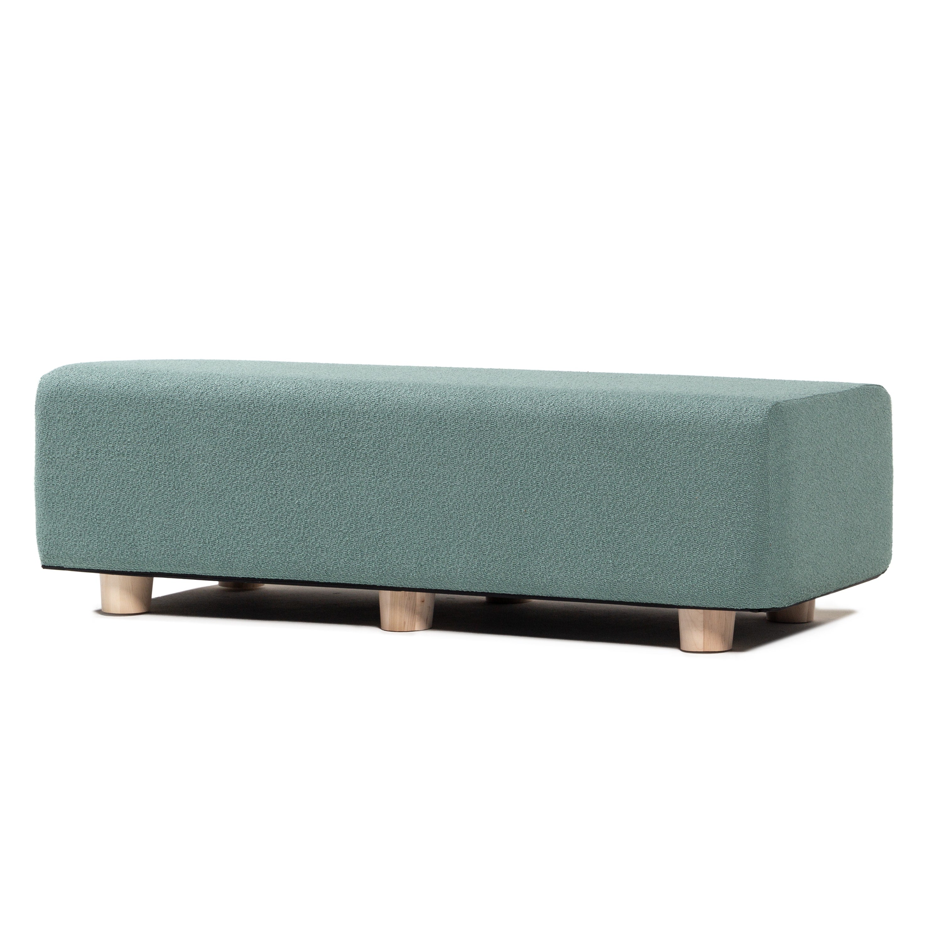 Jaxx Caya 4-in-1 Large Bed Bench, Giant Ottoman, Dining Bench, and Yoga and Massage Platform, Queen, Boucle Green