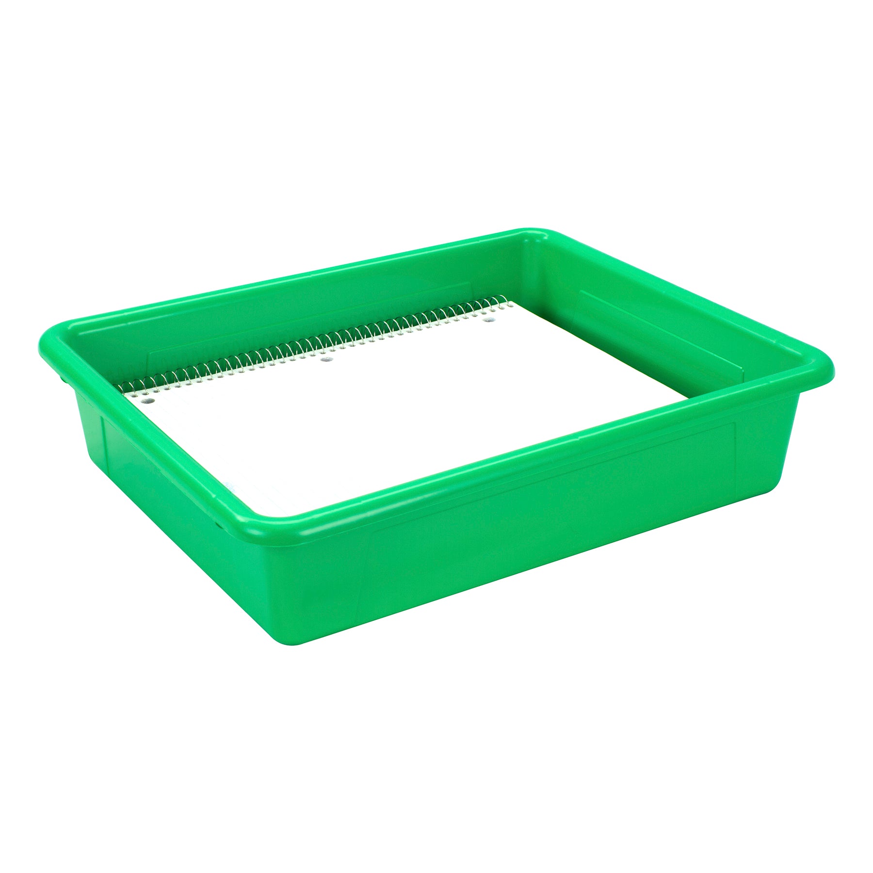 Flat Storage Tray, Green, Pack of 5