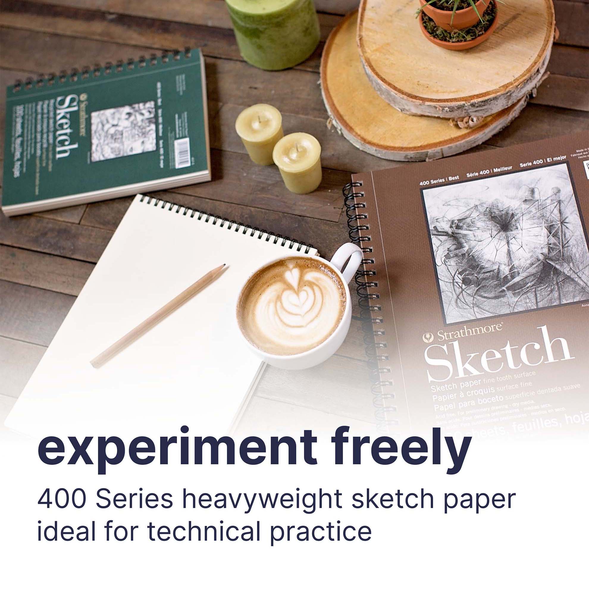 400 Series Sketch Paper Pad, Recycled, Toned Tan, Side Wire Binding, 24 Sheet, 11x14 inch, 1 Count