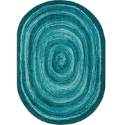Feeling Fun 7'8" x 10'9" Oval area rug in color Teal