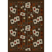 Feeling Lucky 3'10" x 5'4" area rug in color Chocolate