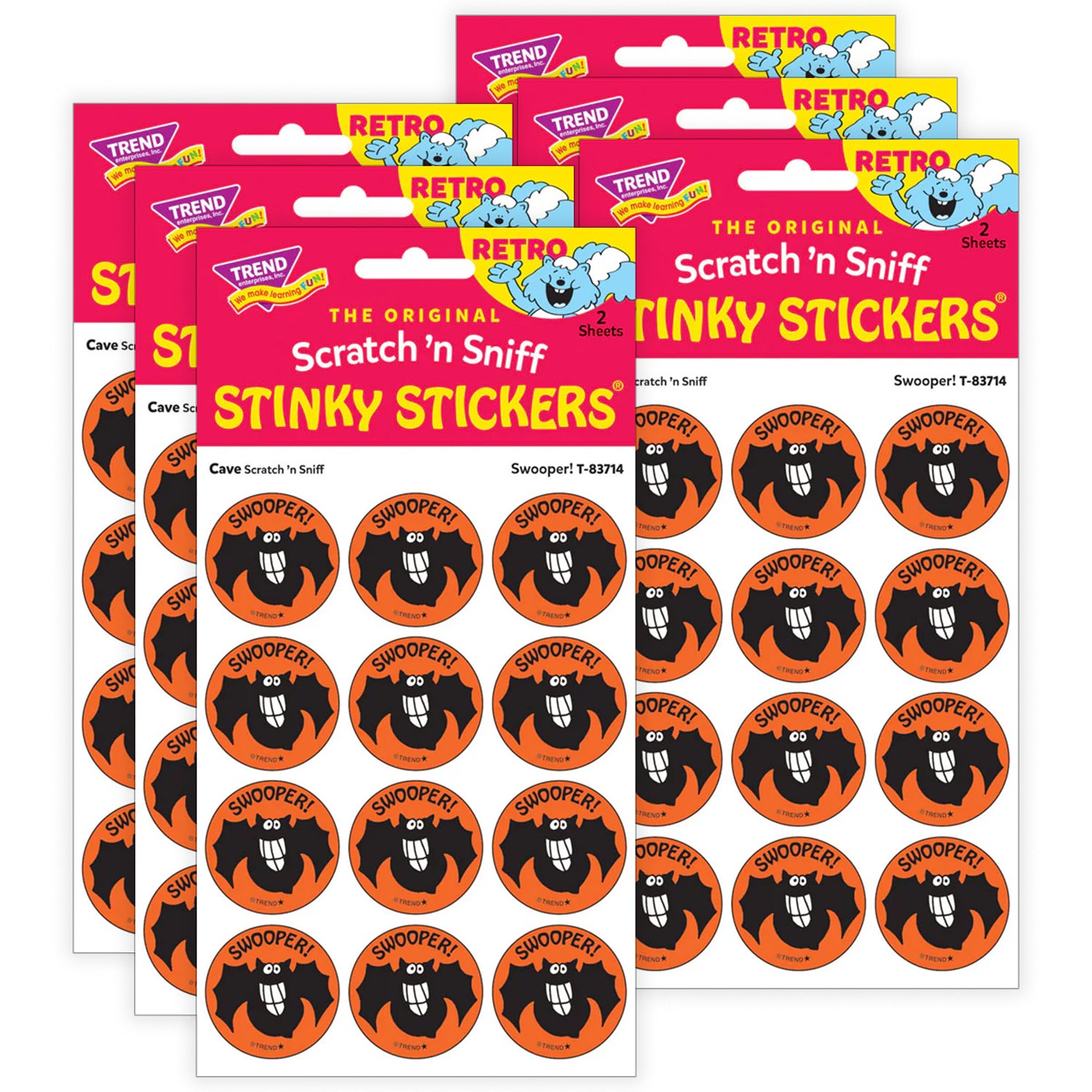 Swooper!/ Cave Scent Stickers, 24 Per Pack, 6 Packs