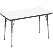 24" x 48" Rectangle Dry-Erase Activity Table with Adjustable Standard Ball Glide Legs - Whiteboard/Black