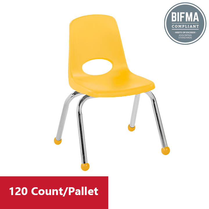 12" Stack Chair with Ball Glides - Yellow