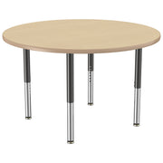 48" Round T-Molding Activity Table with Adjustable Super Legs - Maple/Maple/Black