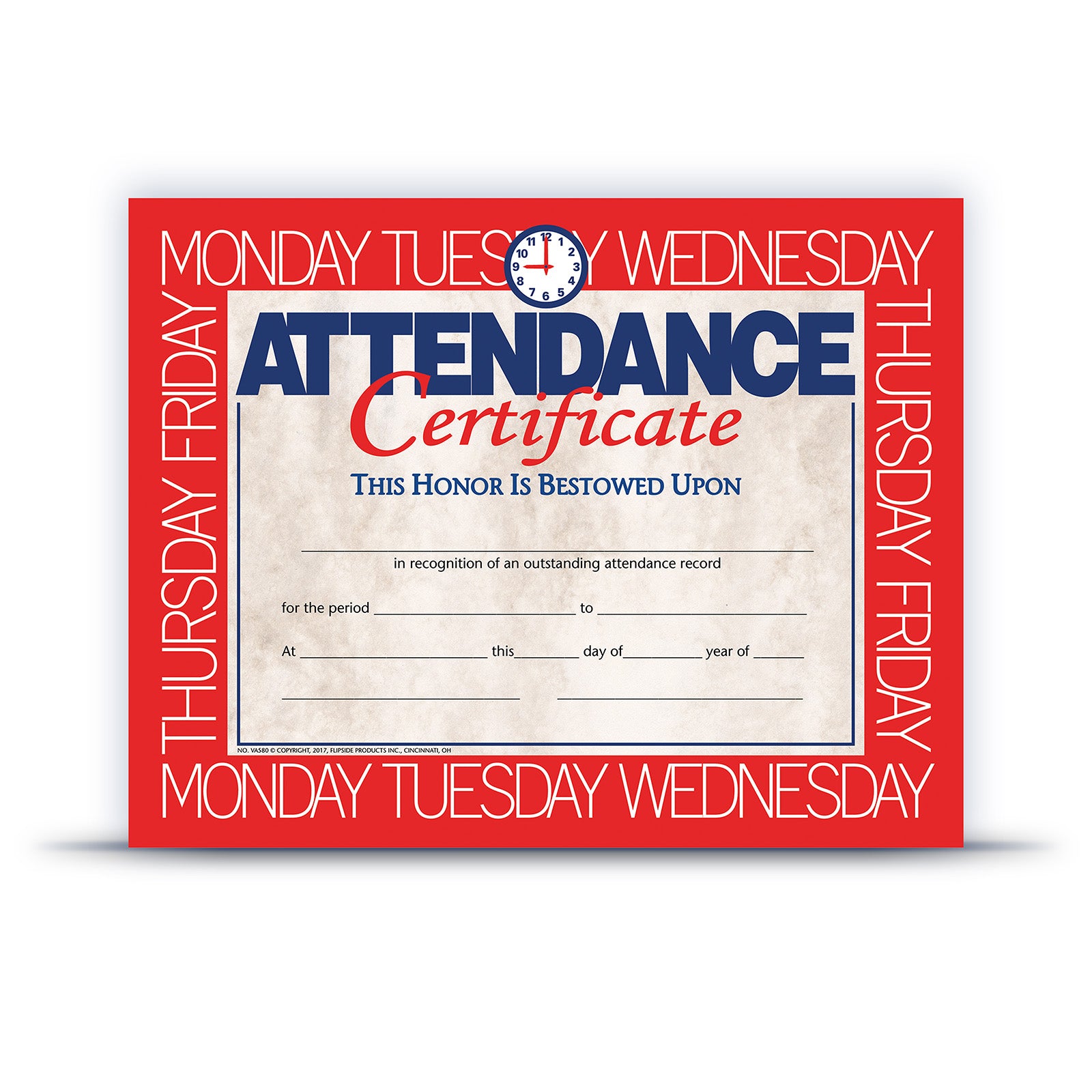 Attendance Certificate, 8.5" x 11", Pack of 30