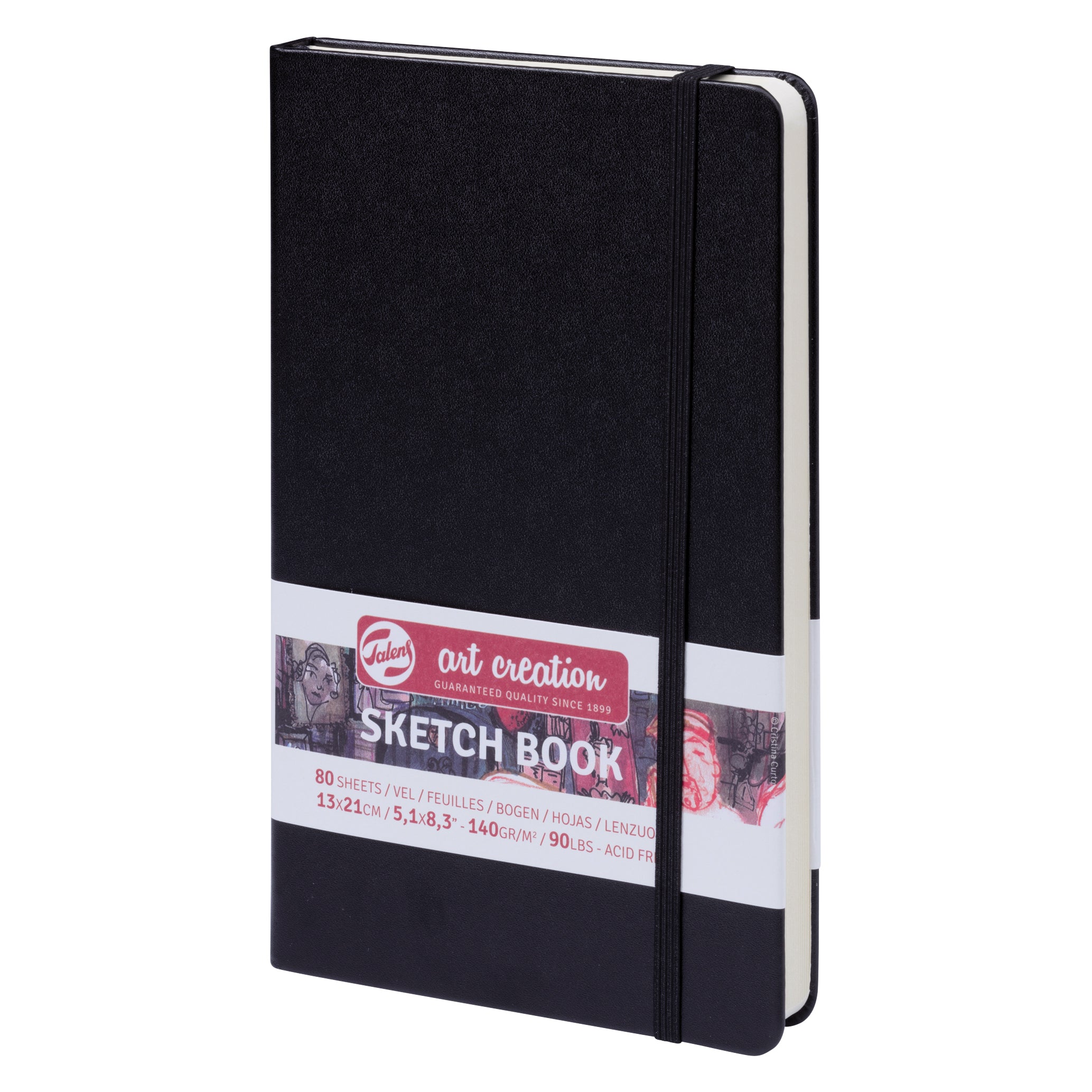 Sketchbook, 80 Sheets, 90lbs, Black Cover, 5.1" x 8.3"