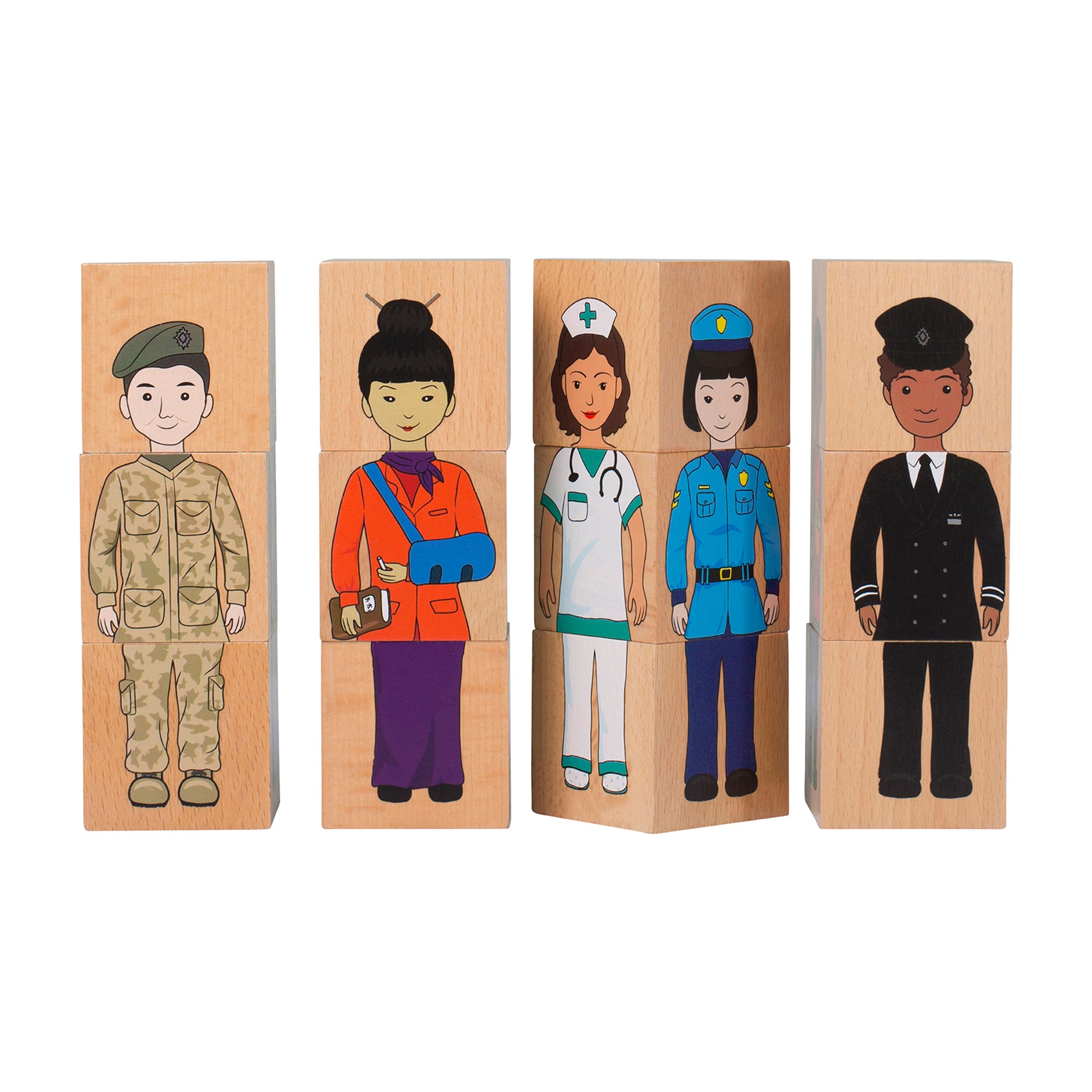Career Mix 'N’ Match Wooden Blocks