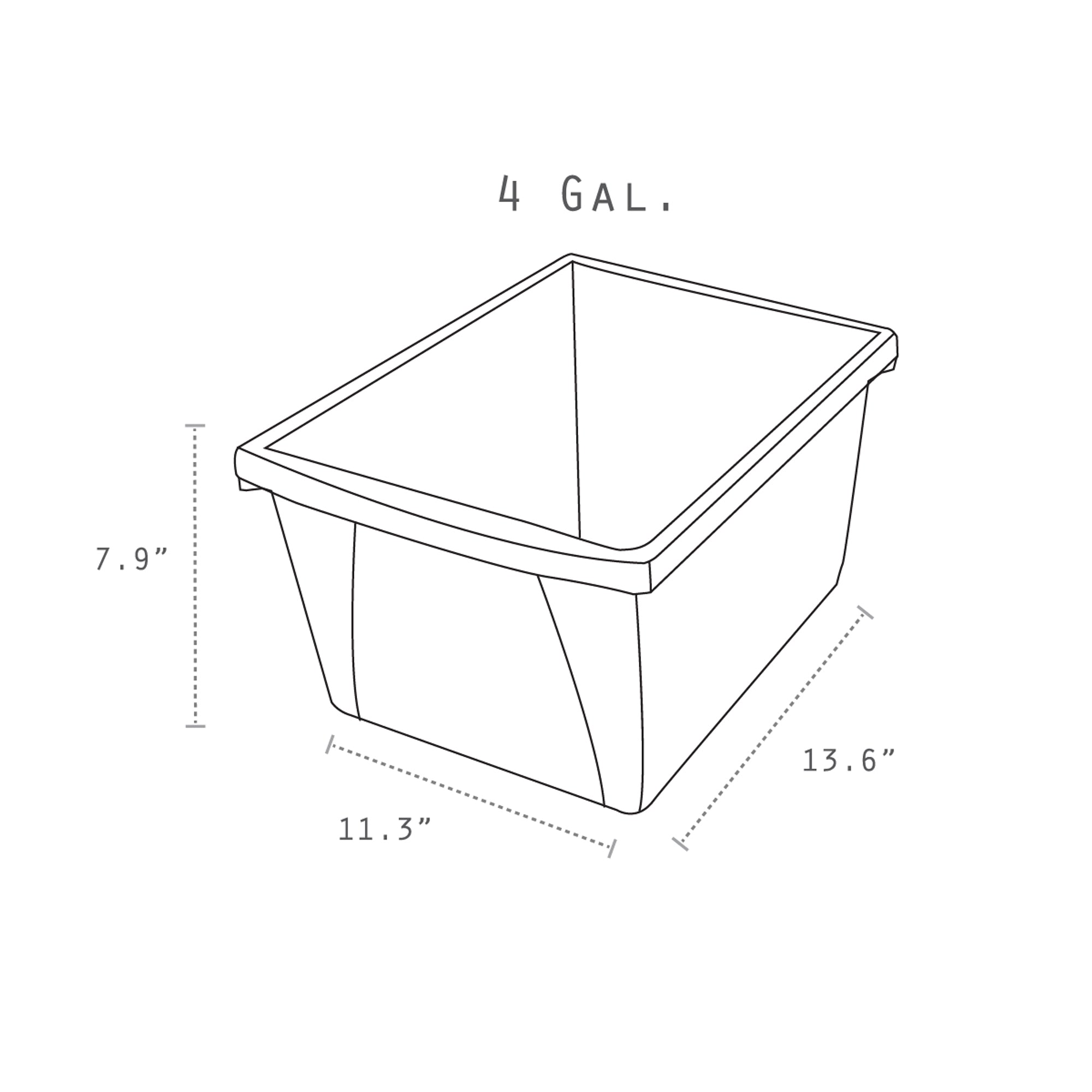 4 Gallon Storage Bin, Red
