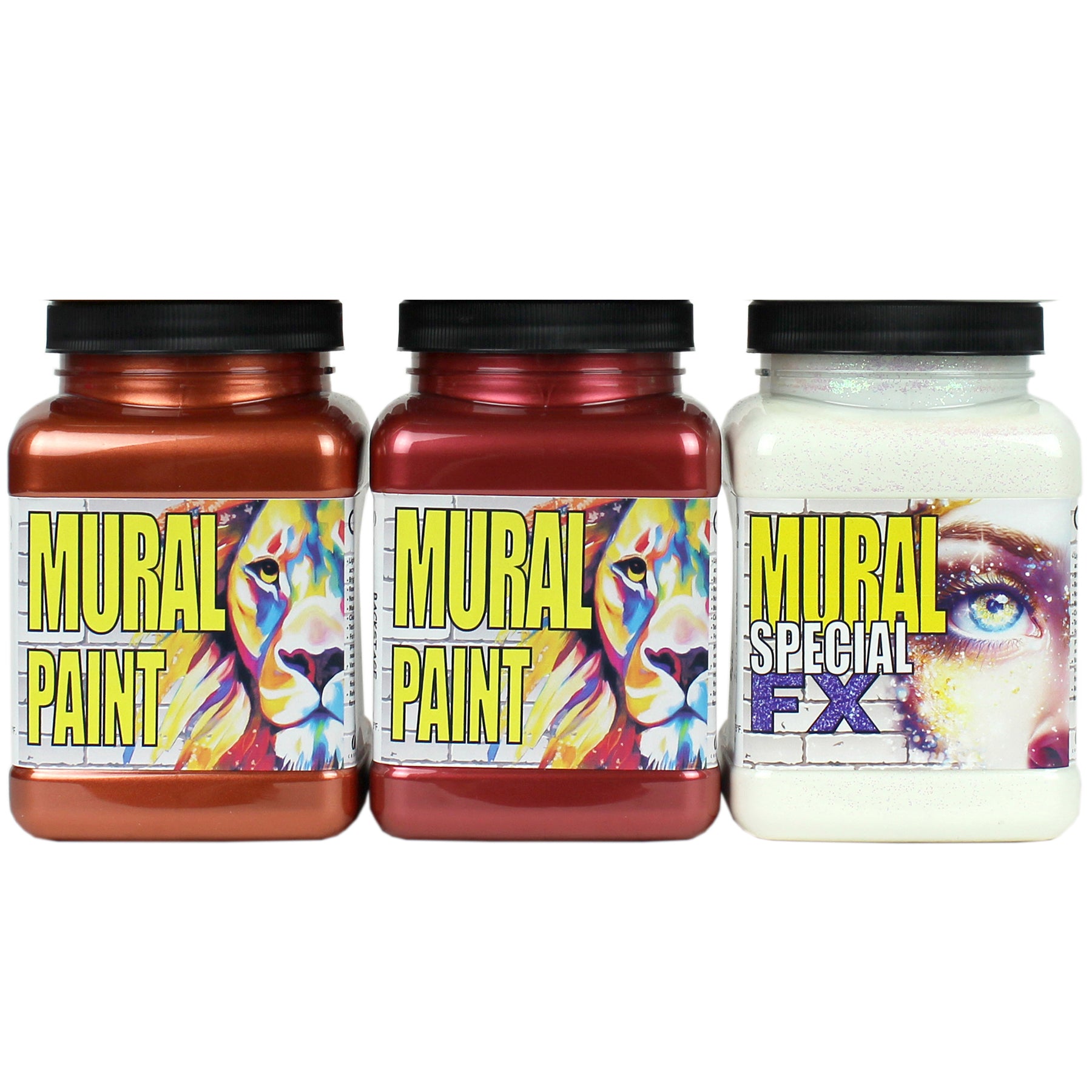 Mural Paint, Pint, 6 Metallic Colors Set