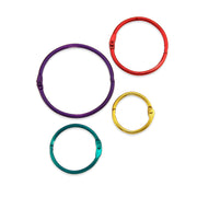 Book Rings - Assorted Metallic Colors, 36 Rings (9 ea. Of 4 sizes)