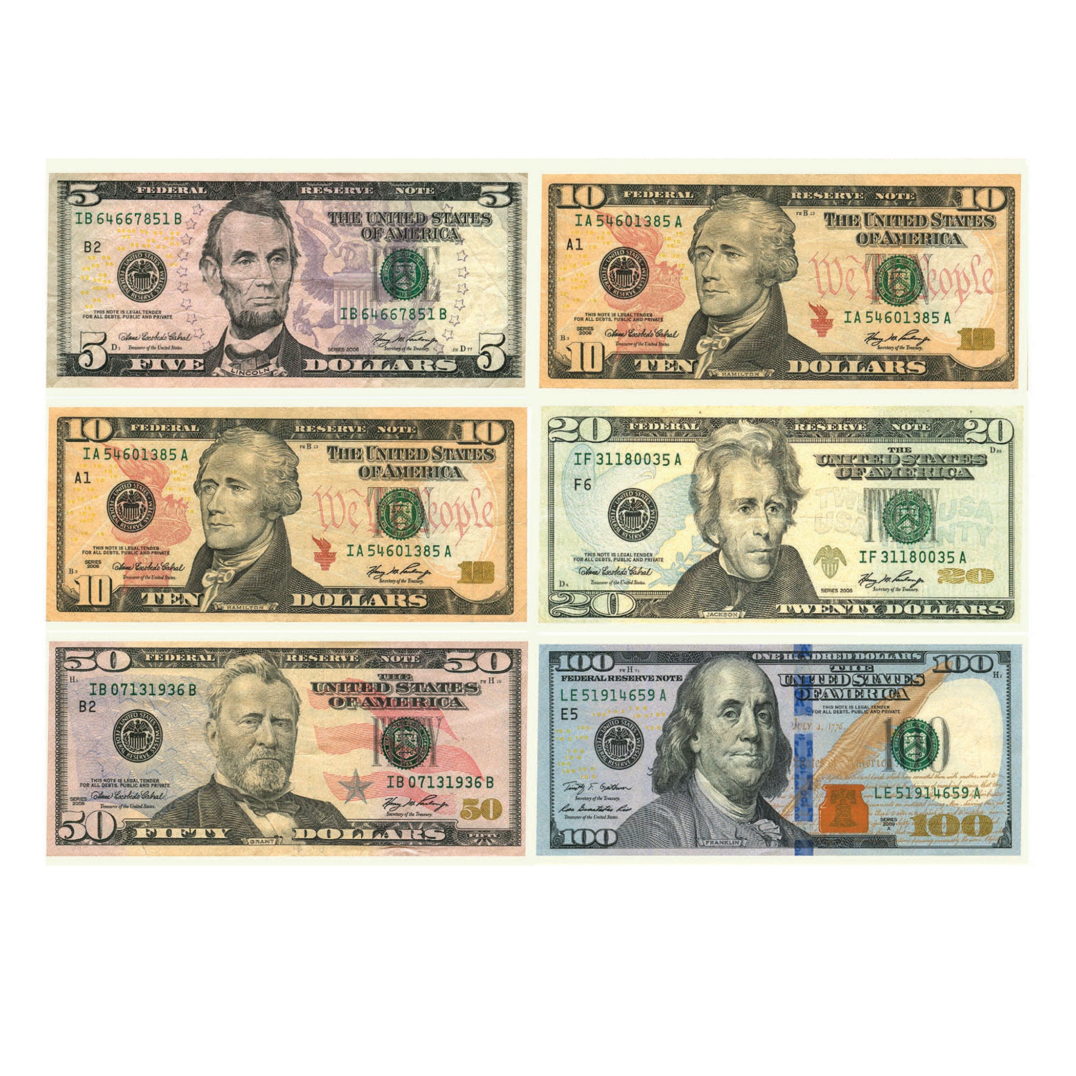 Math Die-Cut Magnets, U.S. Dollars
