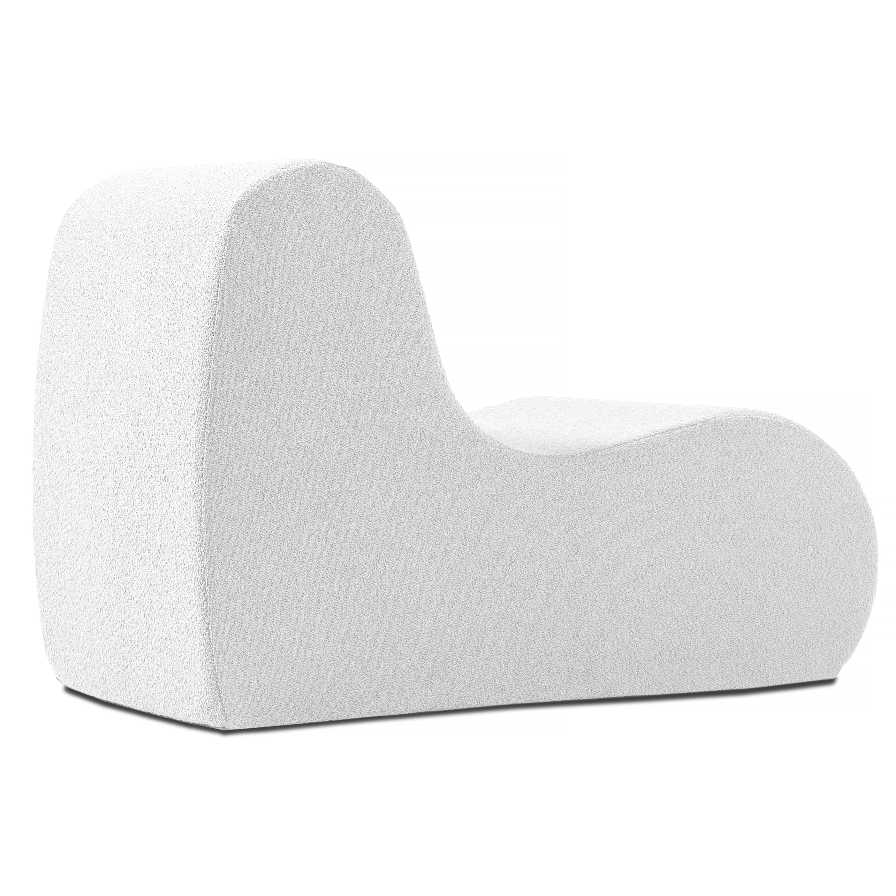 Jaxx Uptown Modern Armless Accent Chair, Boucle White
