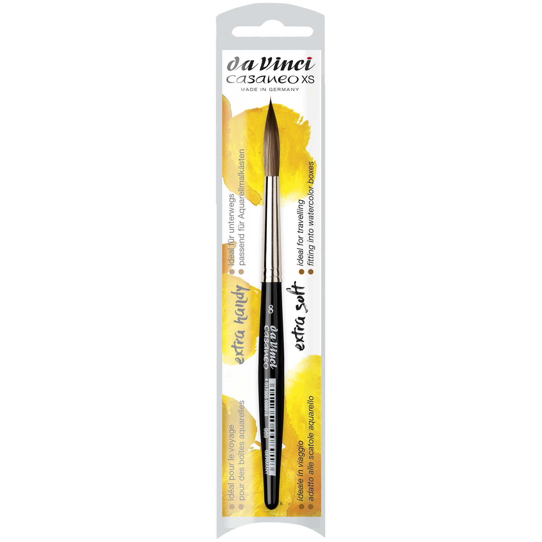 CASANEO XS Rigger, Extra Soft Synthetic, Watercolor, Liner, Series 989, Size 8