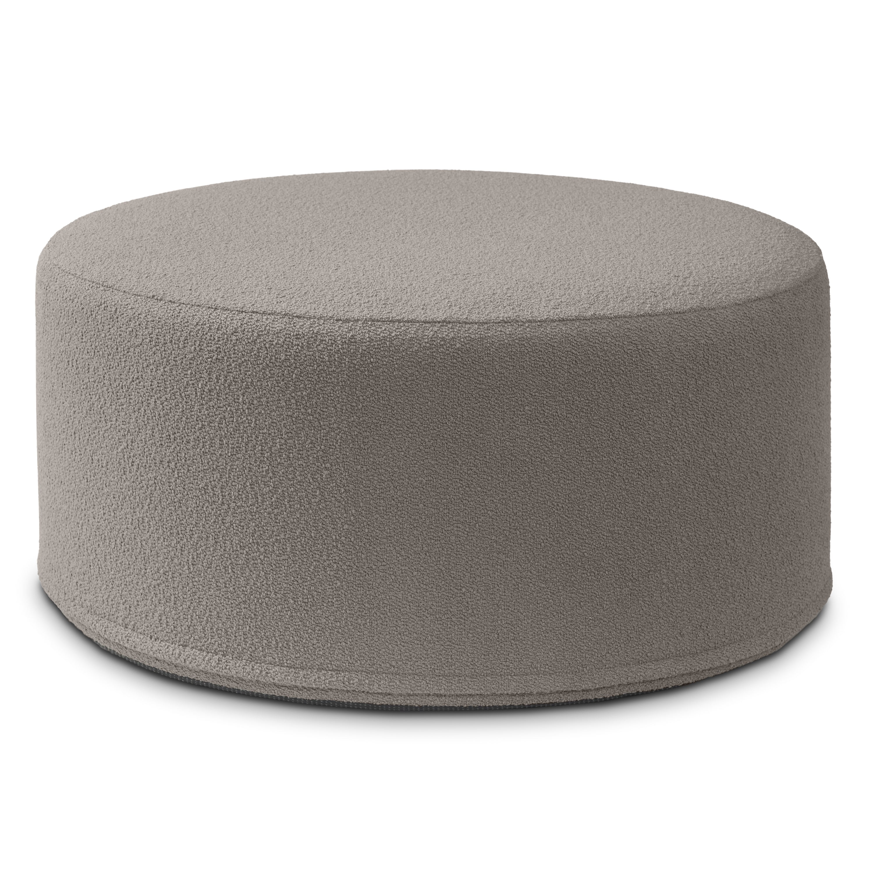 Jaxx Candler Round Couch Ottoman – Oversized Giant Coffee Table Ottoman - Versatile Firm Foam Construction - Kid Safe with Removable Cover, 36”, Luxe Boucle, Boucle Dark Grey