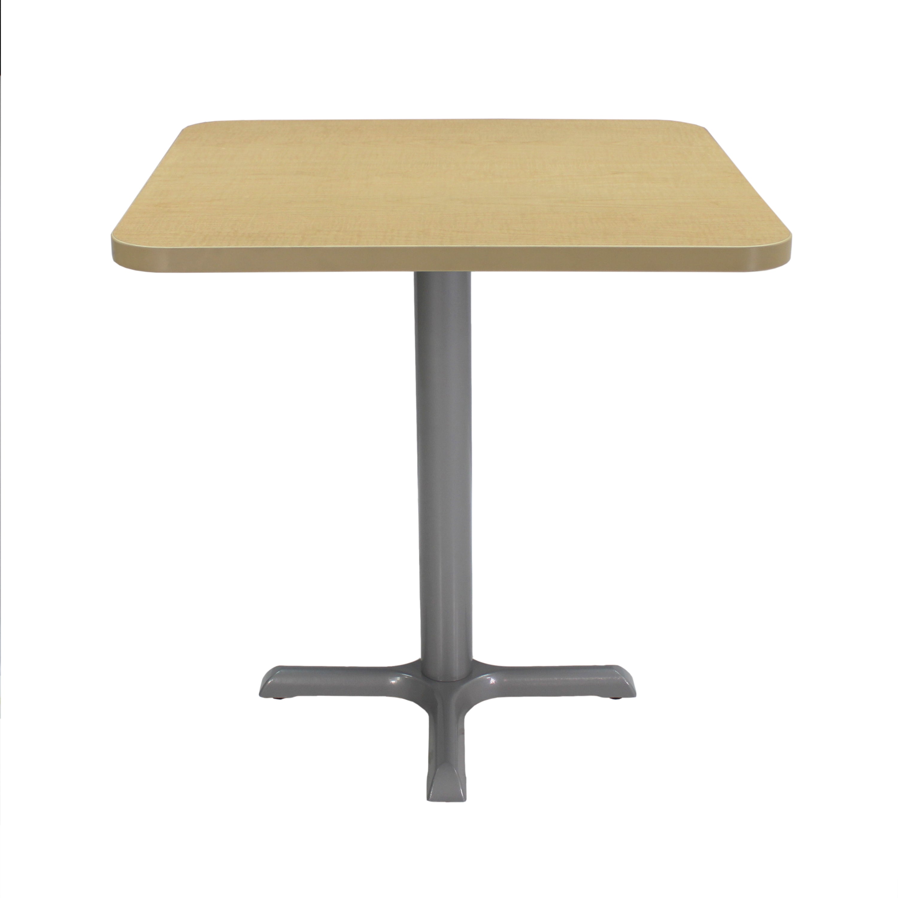 30" x 30" Square Cafe Bistro Table - Maple/Silver