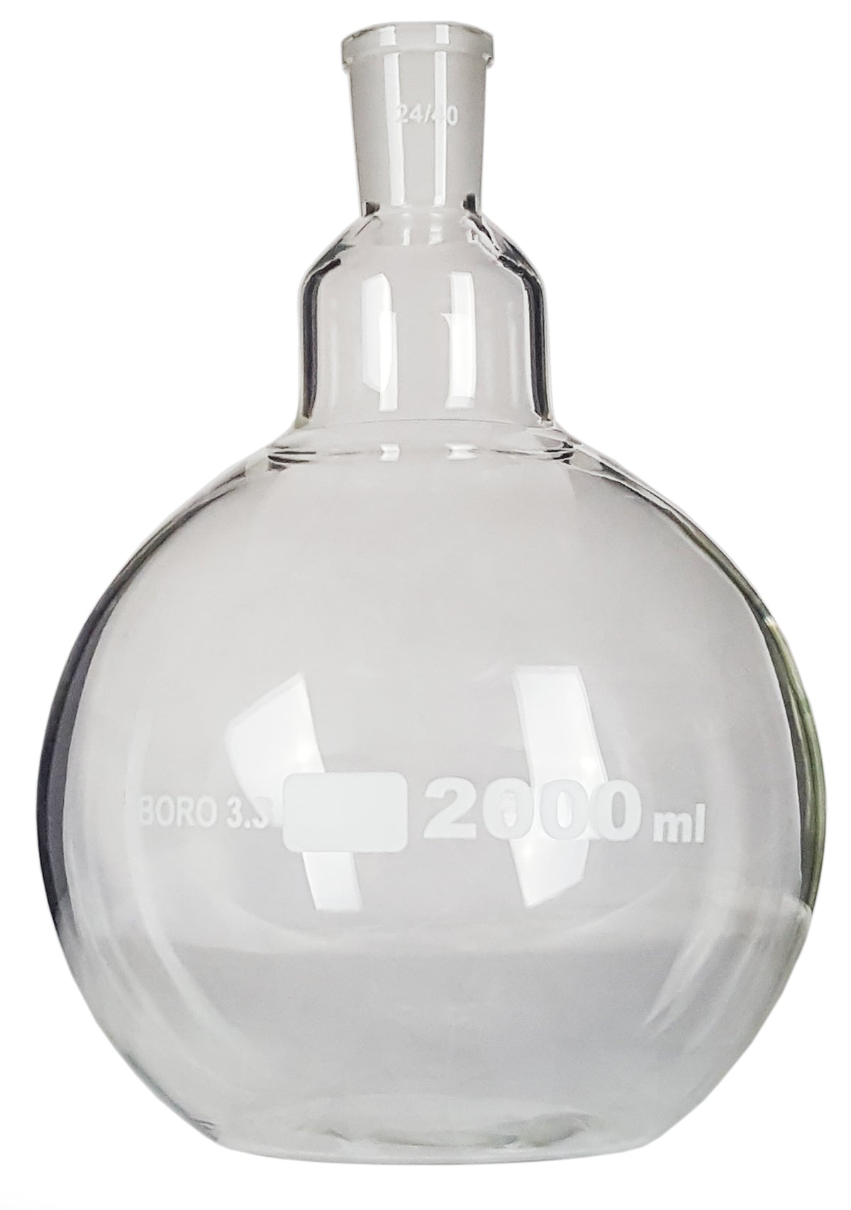 Flask, Boiling, Borosilicate Glass, Flat-Bottom, 2000ml,  24/40 Ground Glass Joint, Pack of 4