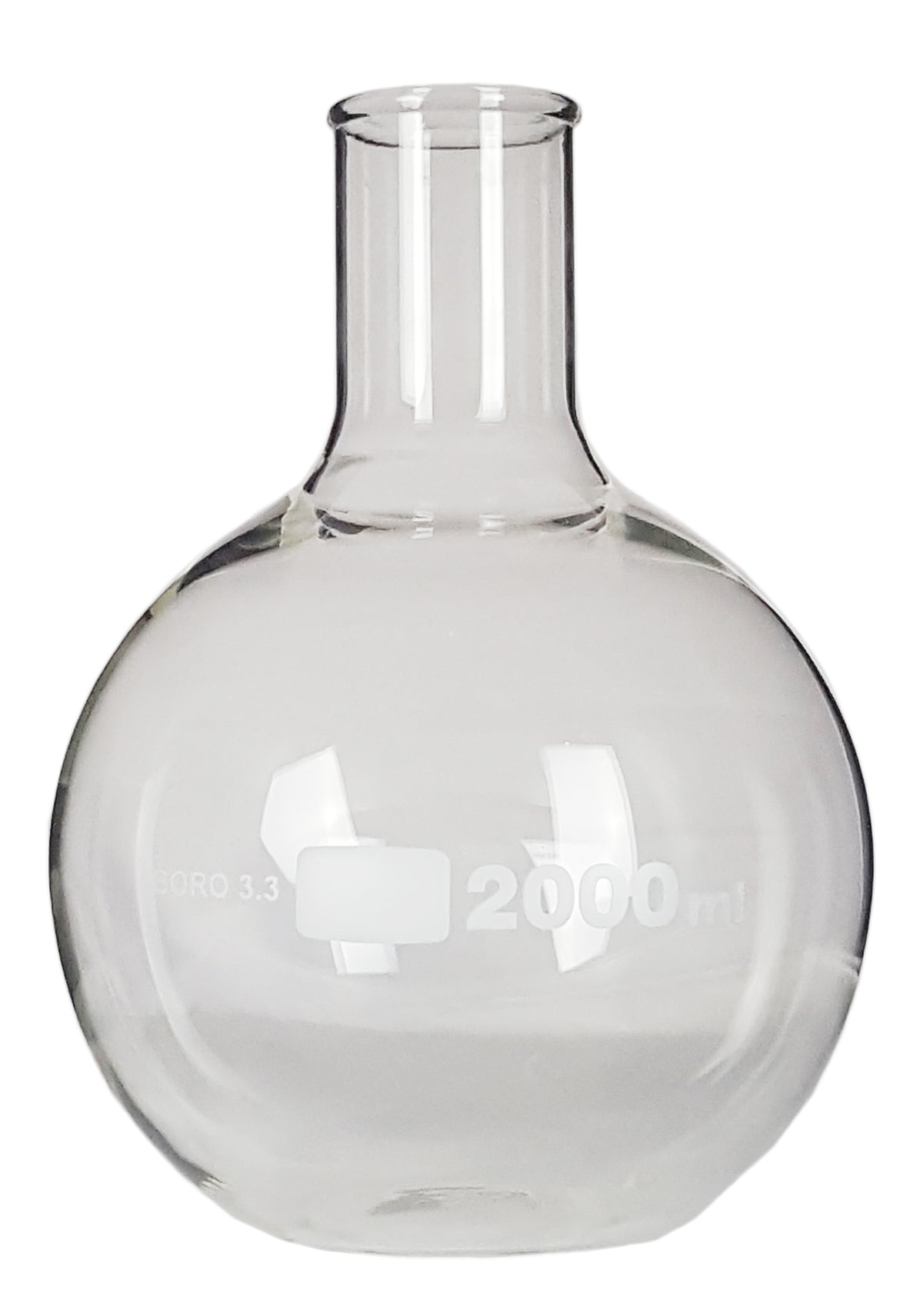 Flask, Boiling, Borosilicate Glass, Flat-Bottom, 2000ml, Pack of 4