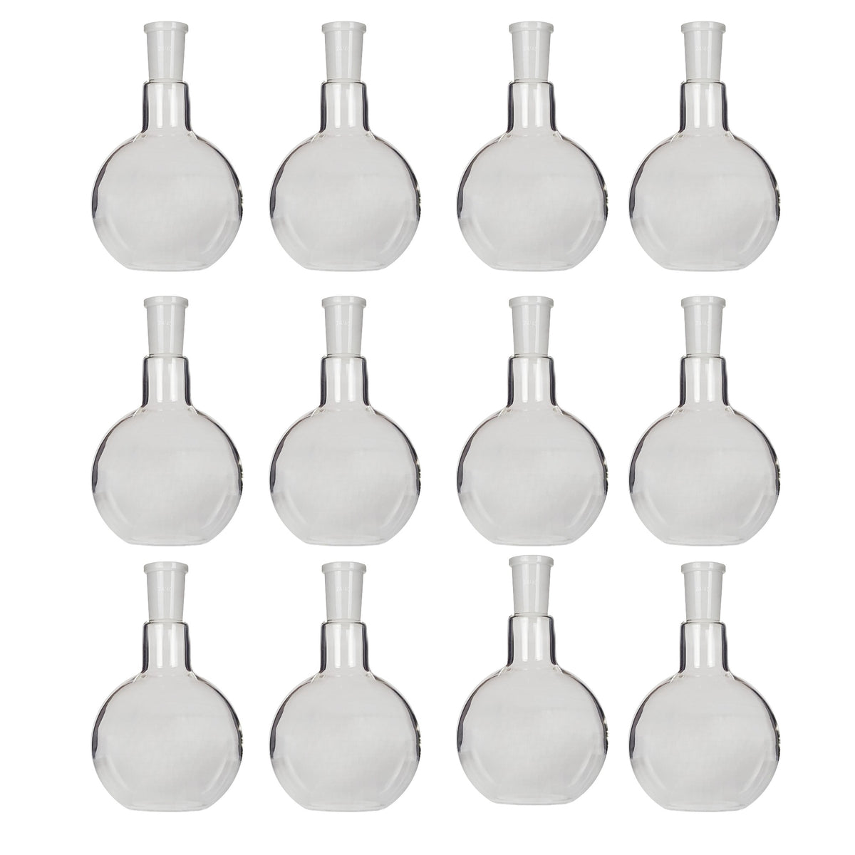 Flask, Boiling, Borosilicate Glass, Flat-Bottom, 500ml,  24/40 Ground Glass Joint, Pack of 12