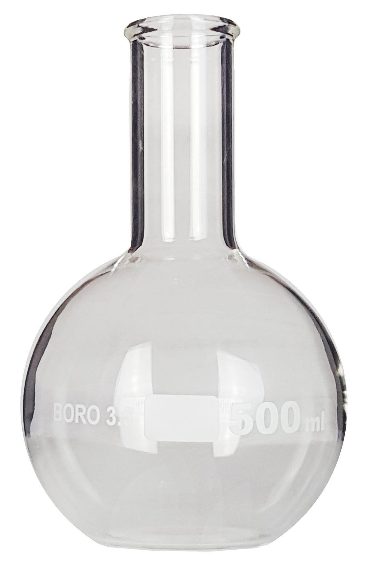 Flask, Boiling, Borosilicate Glass, Flat-Bottom, 500ml, Case of 36
