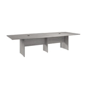 Bush Business Furniture 120-inch Office Conference Table with Wood Base in Platinum Gray - 119.21" Width x 47.52" Depth x 28.65" Height