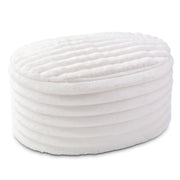 Jaxx Paran Accent Pouf - Fluffy Faux Fur Ottoman for Modern Interior Design, Large, Ivory