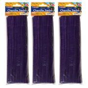 (3 PK) REG STEMS PURPLE 12IN 100CT
