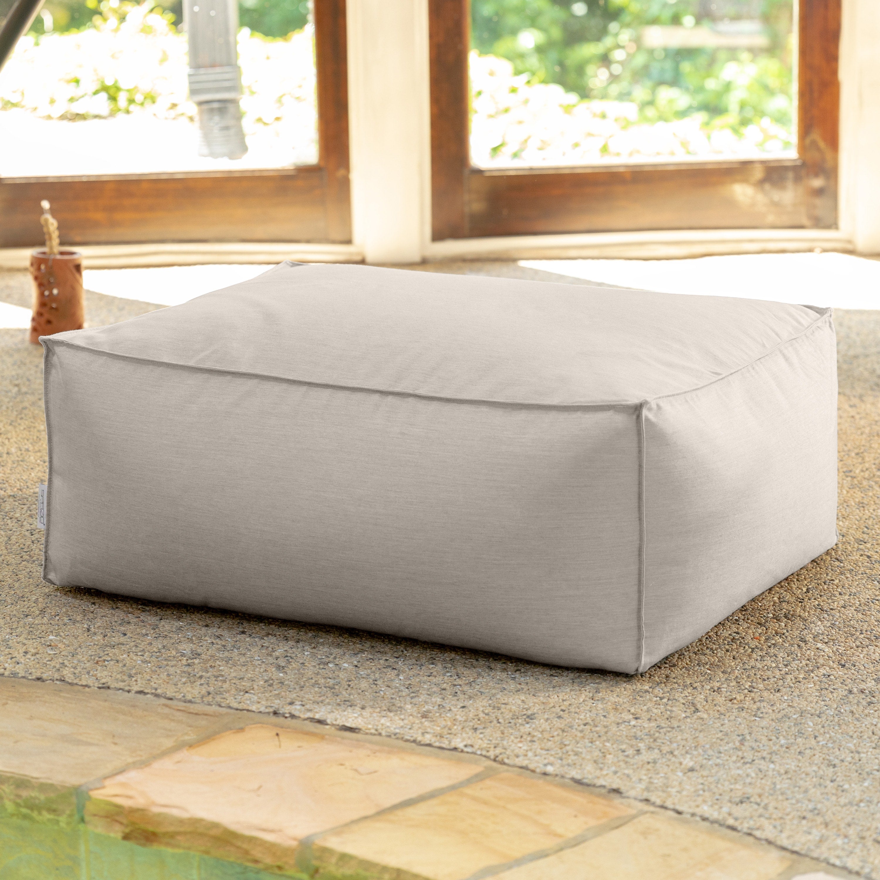Baya Outdoor Ottoman - Sunbrella, Silver