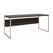 Bush Business Furniture Hybrid 72W x 30D Computer Table Desk with Metal Legs in Black Walnut - 71.02" Width x 29.37" Depth x 29.91" Height