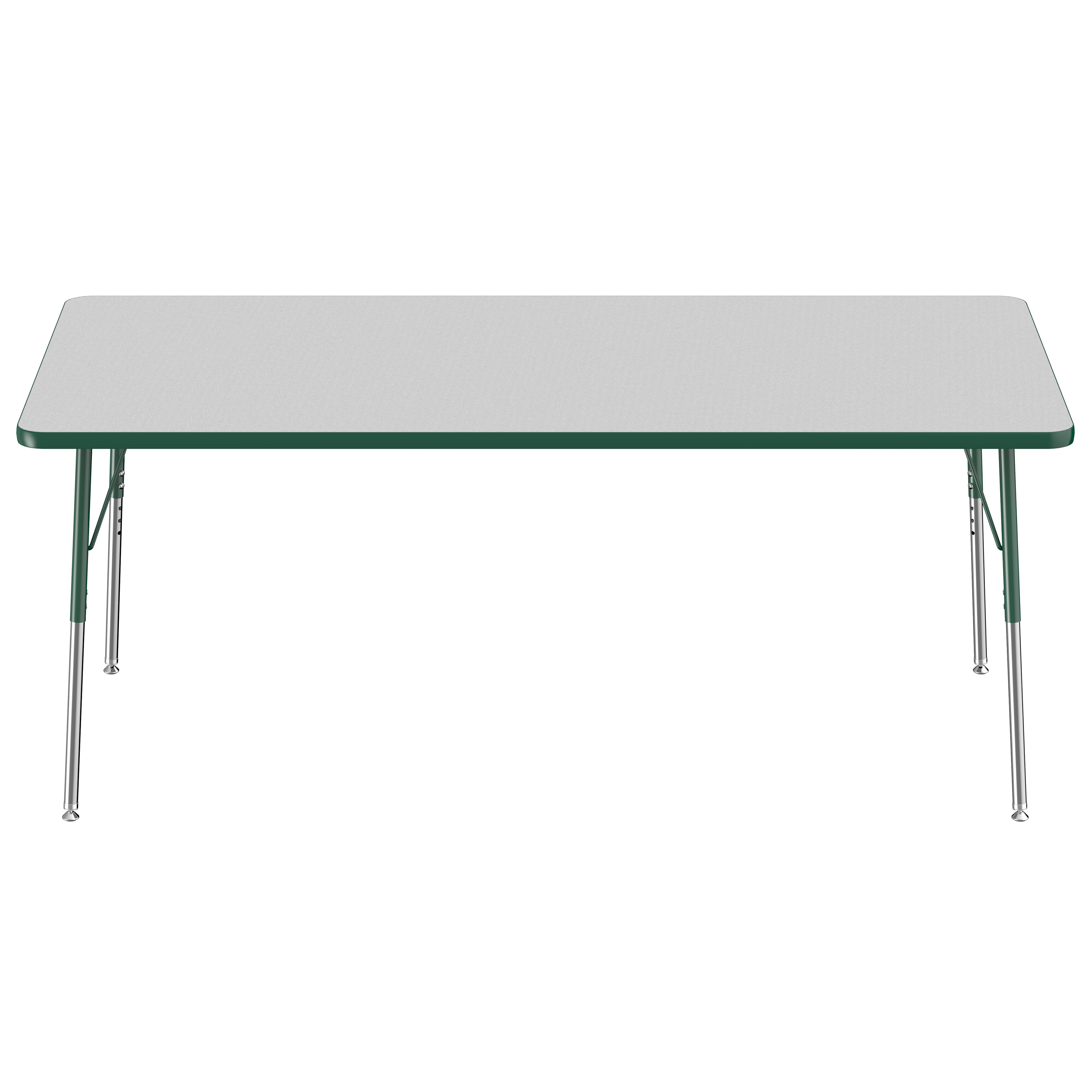 36" x 72" Rectangle T-Molding Activity Table with Adjustable Standard Swivel Glide Legs - Gray/Green