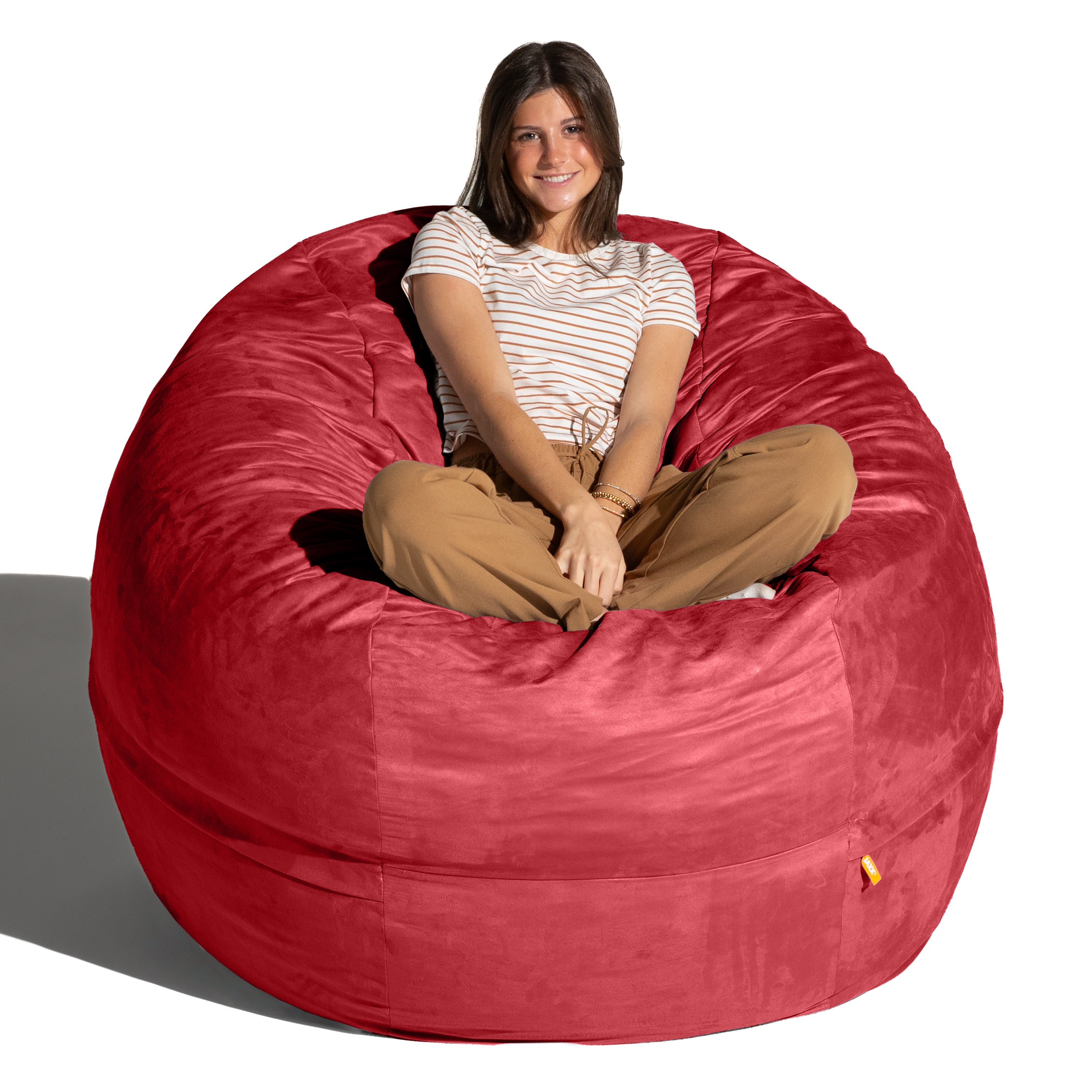 Jaxx Saxx 5 Foot Large Bean Bag w/ Removable Cover, Cinnabar