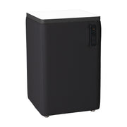 Pro Series Upholstered 18" x 18" Square Dry-Erase Ottoman Table with Tech Panel 28" Height - Black/Whiteboard