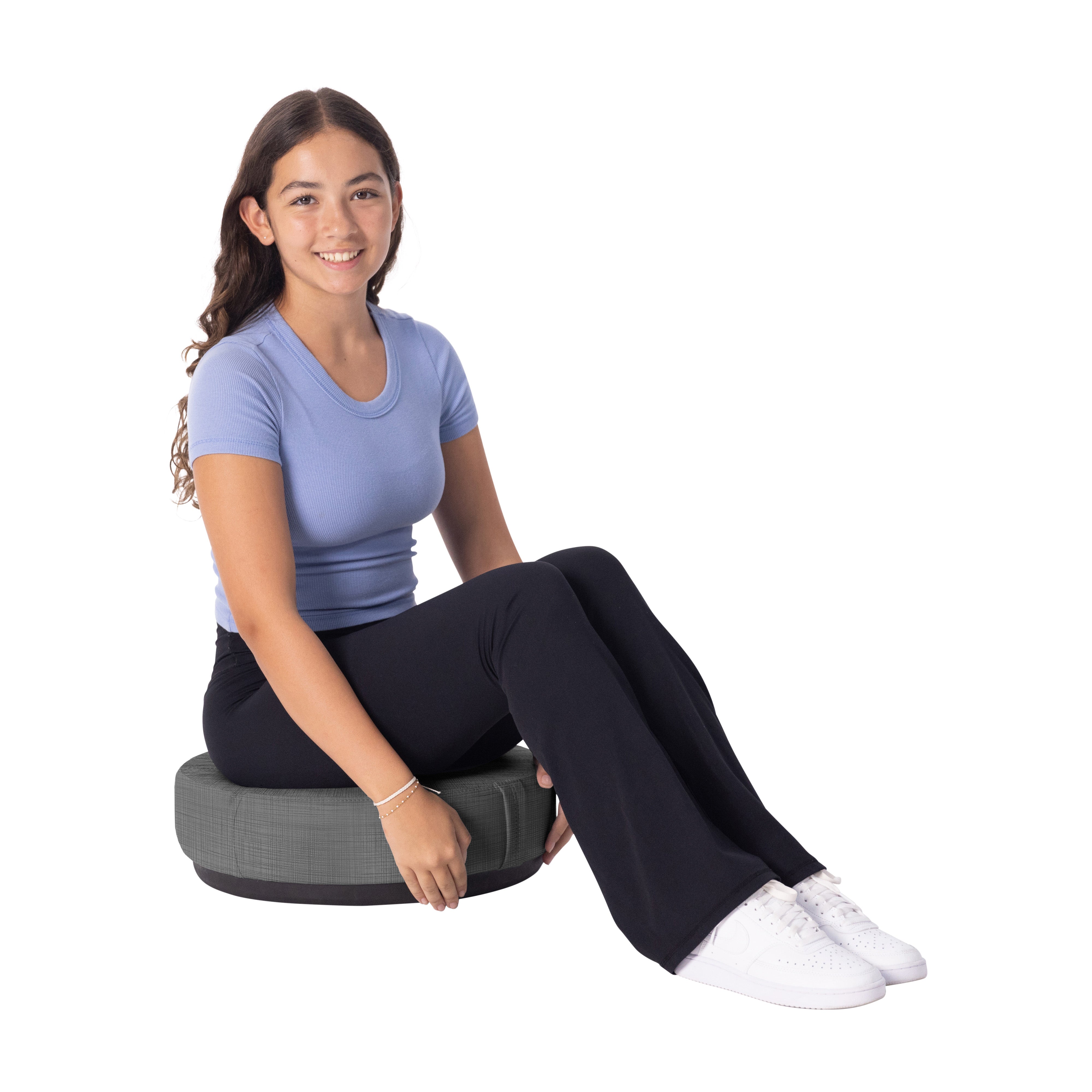 Pro Series Floor Cushion with Wobble Base, 2-Piece - Slate Gray Crosshatch