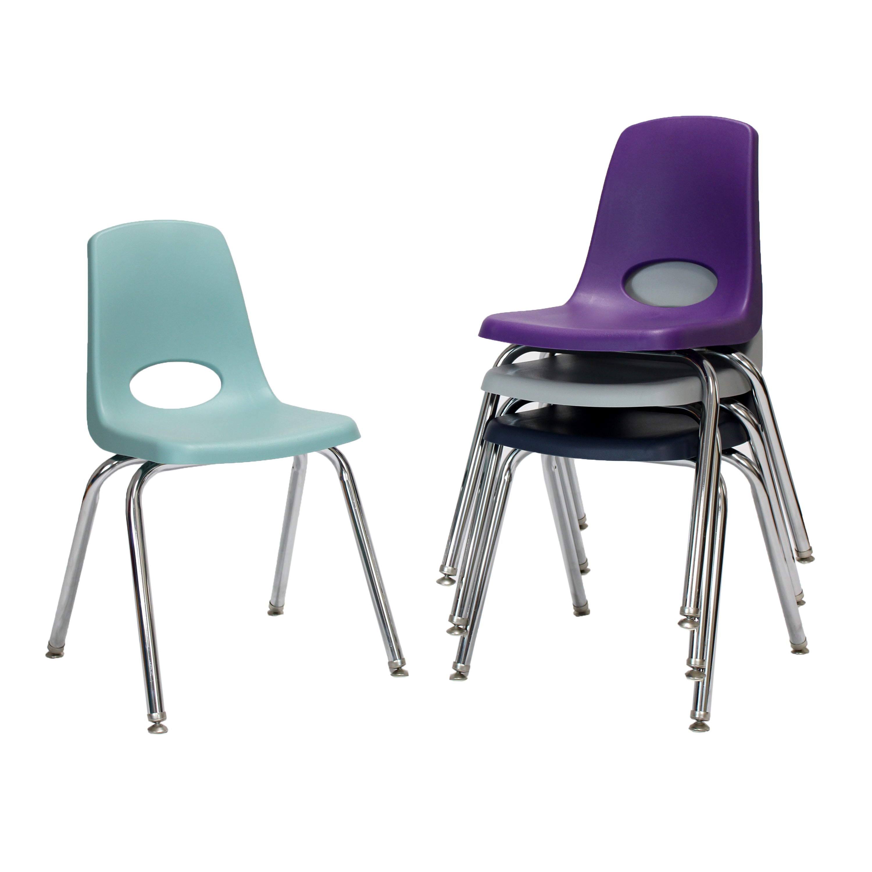 16" Stack Chair with Swivel Glides - Contemporary/Purple