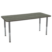 30" x 72" Rectangle La Madera Activity Table with Adjustable Super Legs - Gray Wood/Silver