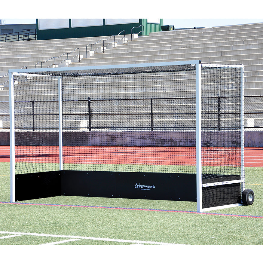 Field Hockey Goal Package (2 in. x 2 in. Square Aluminum with Bottom Boards) - Official  (7 ft.H x 12 ft.W x 4 ft.D) - NFHS, NCAA, FIH Compliant
