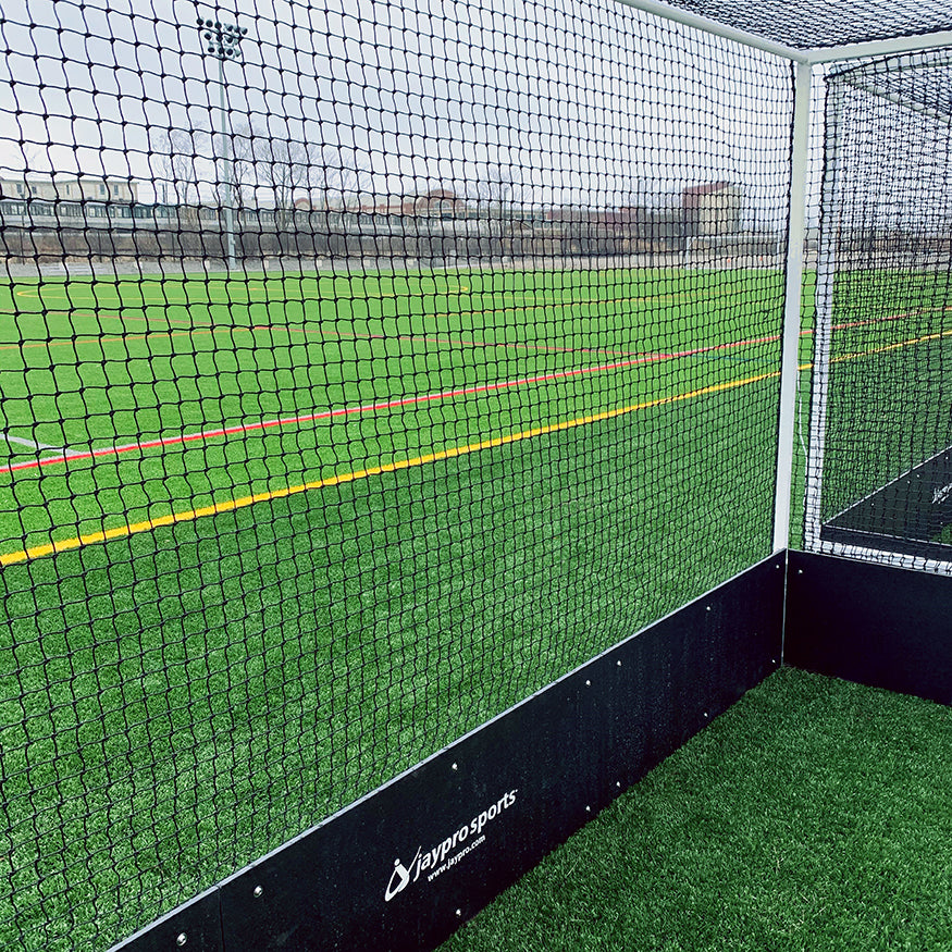 Field Hockey Goal (2 in. x 2 in. Square Aluminum with Bottom Boards) - Official  (7 ft.H x 12 ft.W x 4 ft.D) - NFHS, NCAA, FIH Compliant