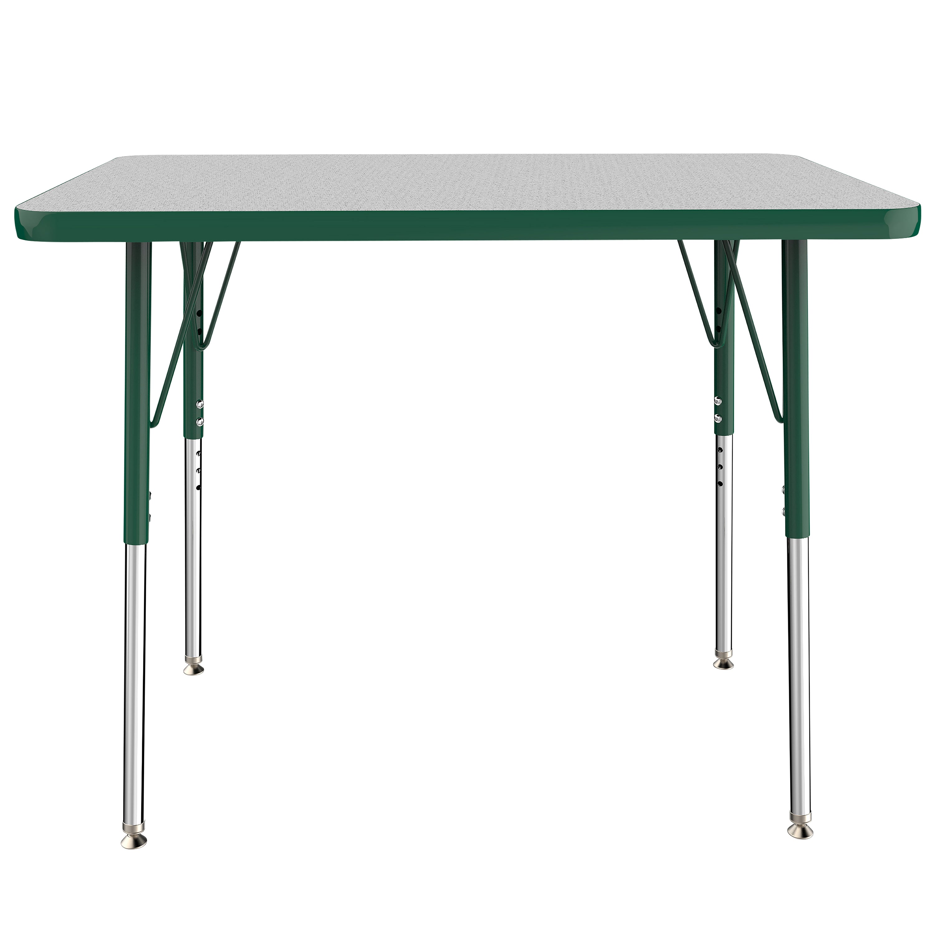 24" x 36" Rectangle T-Molding Activity Table with Adjustable Standard Swivel Glide Legs - Gray/Green