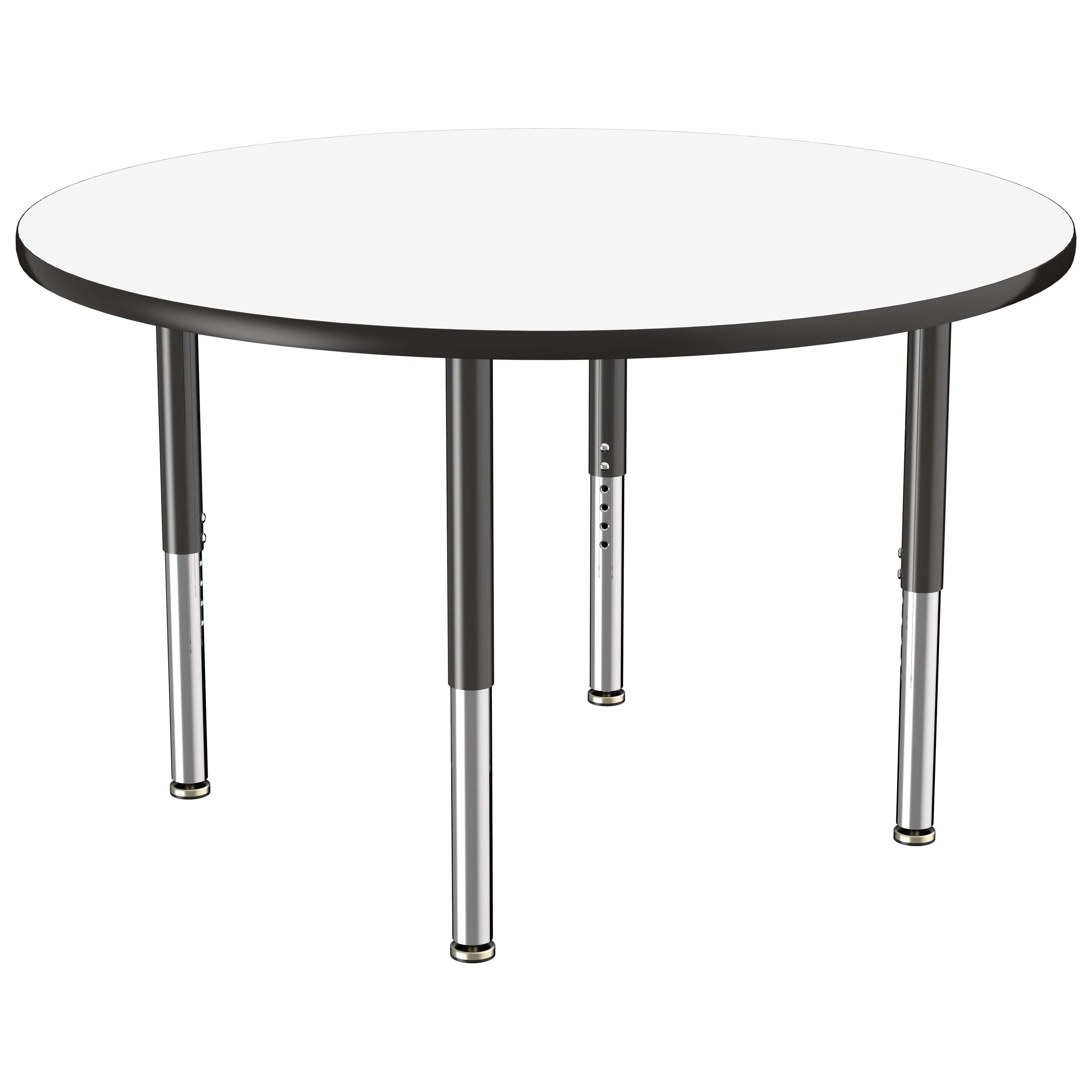 48" Round Collaborative Dry-Erase Activity Table with Adjustable Super Legs - Whiteboard/Black
