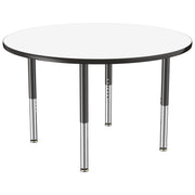 48" Round Collaborative Dry-Erase Activity Table with Adjustable Super Legs - Whiteboard/Black
