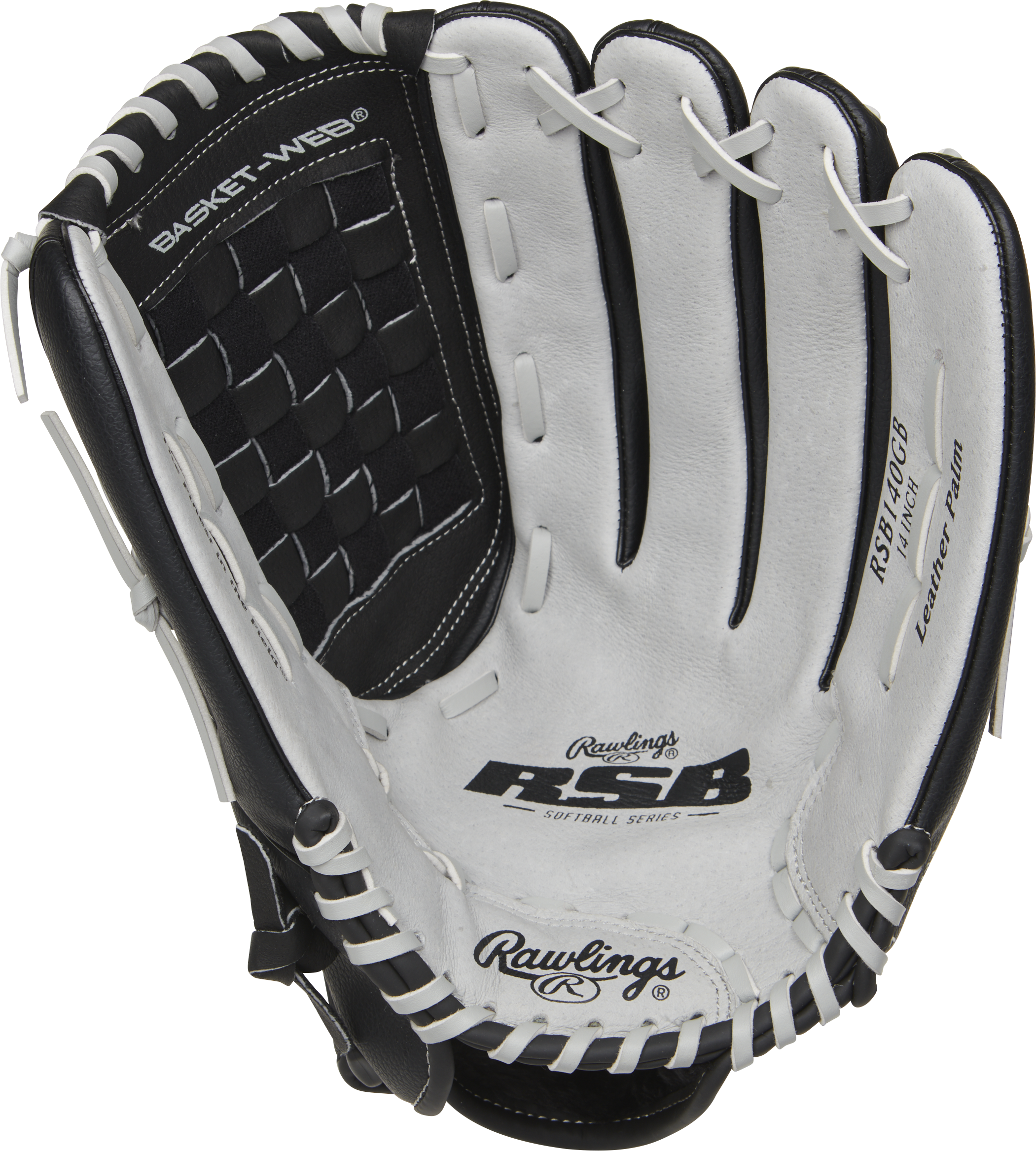 Rawlings Rsb Softball Series 14-Inch Softball Glove - Right Hand Thrower - Gray/Black