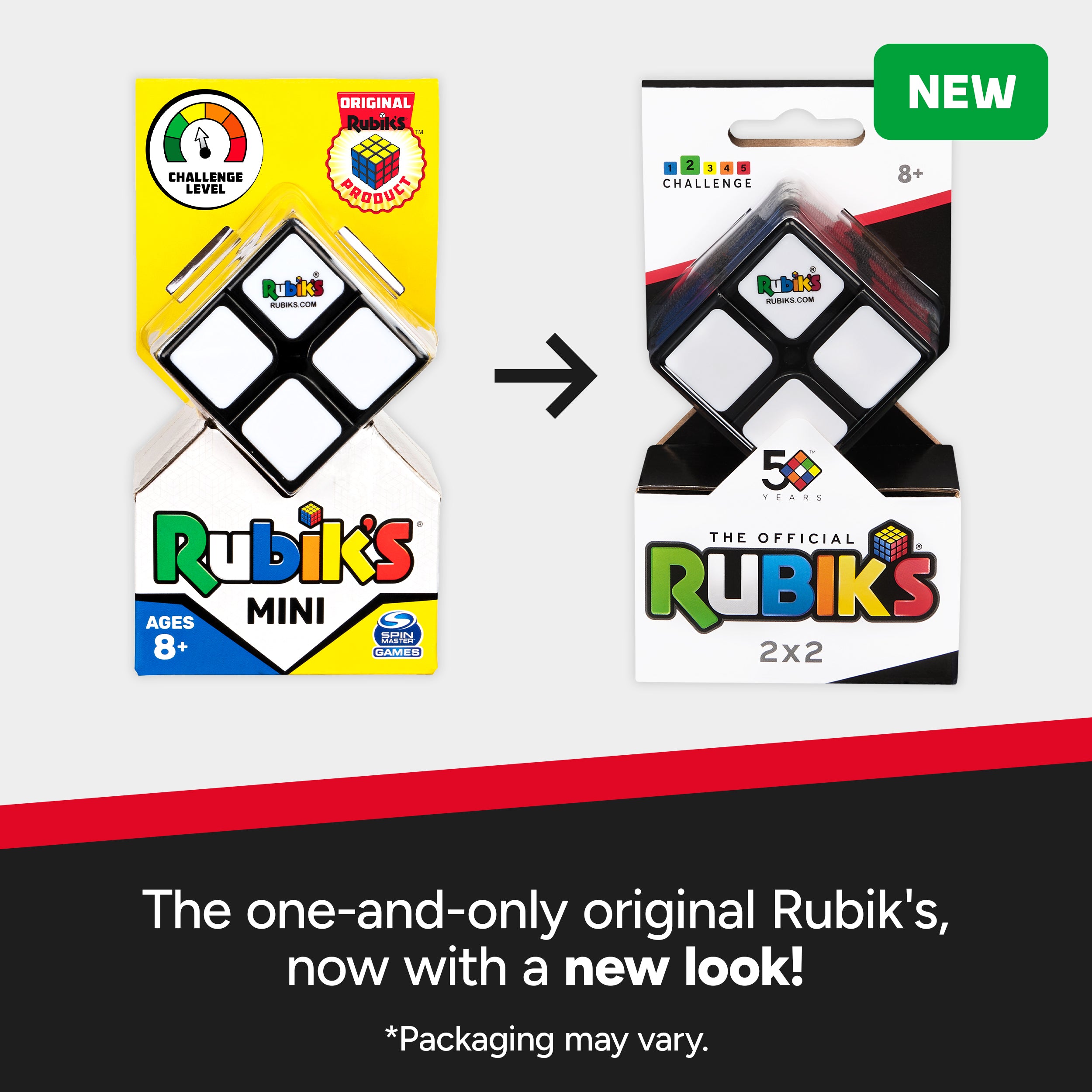 Rubik's Cube, The Official 2x2 Rubik's Cube, Mini Problem-Solving Brain Teaser, Classic Color-Matching Puzzle, Fidget Toy, Sensory Puzzle for Adults, Teens, Kids, for Ages 8 & Up