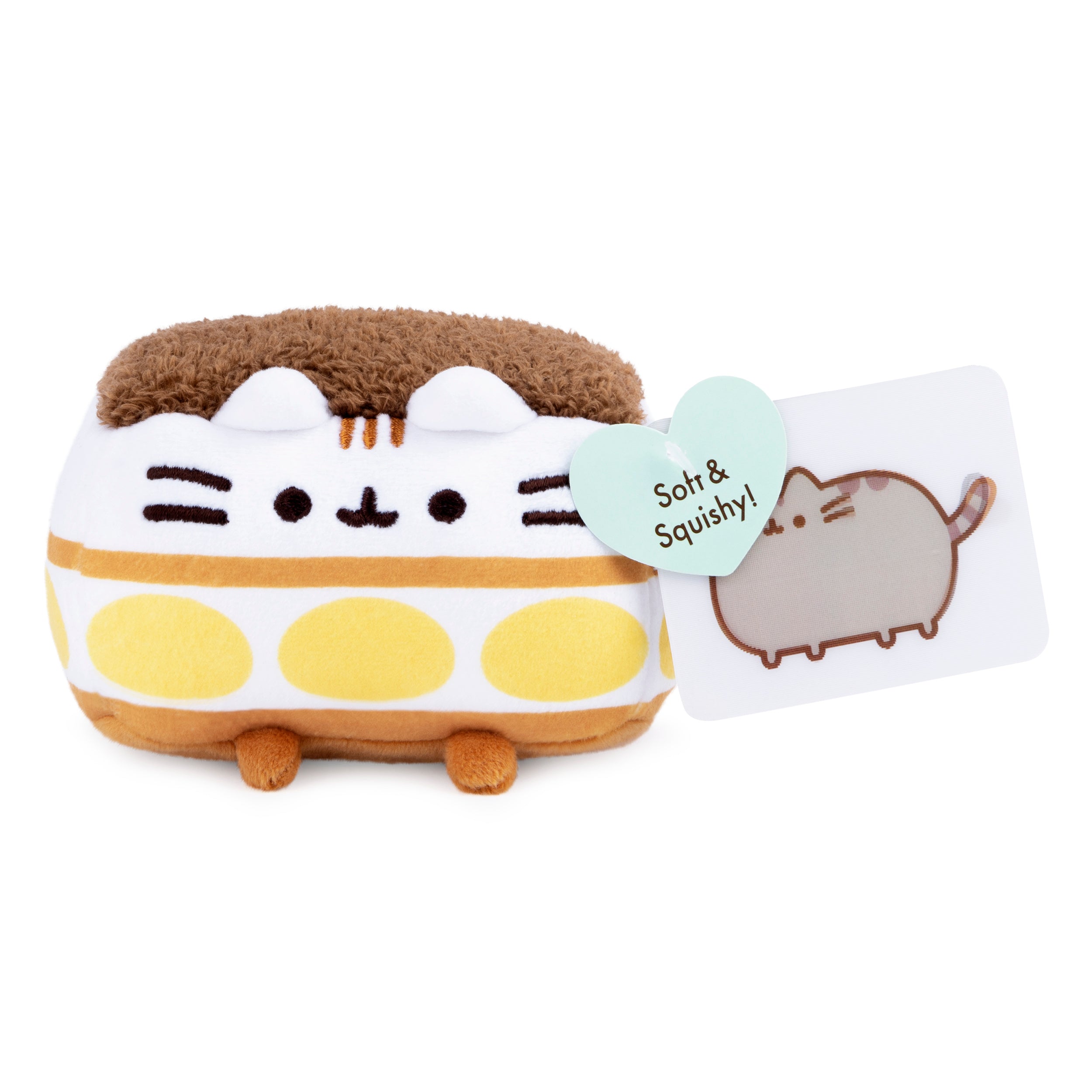 GUND Pusheen Tiramisu Plush Squishy, Stuffed Animal for Ages 8 and Up, White/Brown, 4”