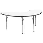 36" x 72" Half Moon Dry-Erase Activity Table with Adjustable Standard Ball Glide Legs - Whiteboard/Black