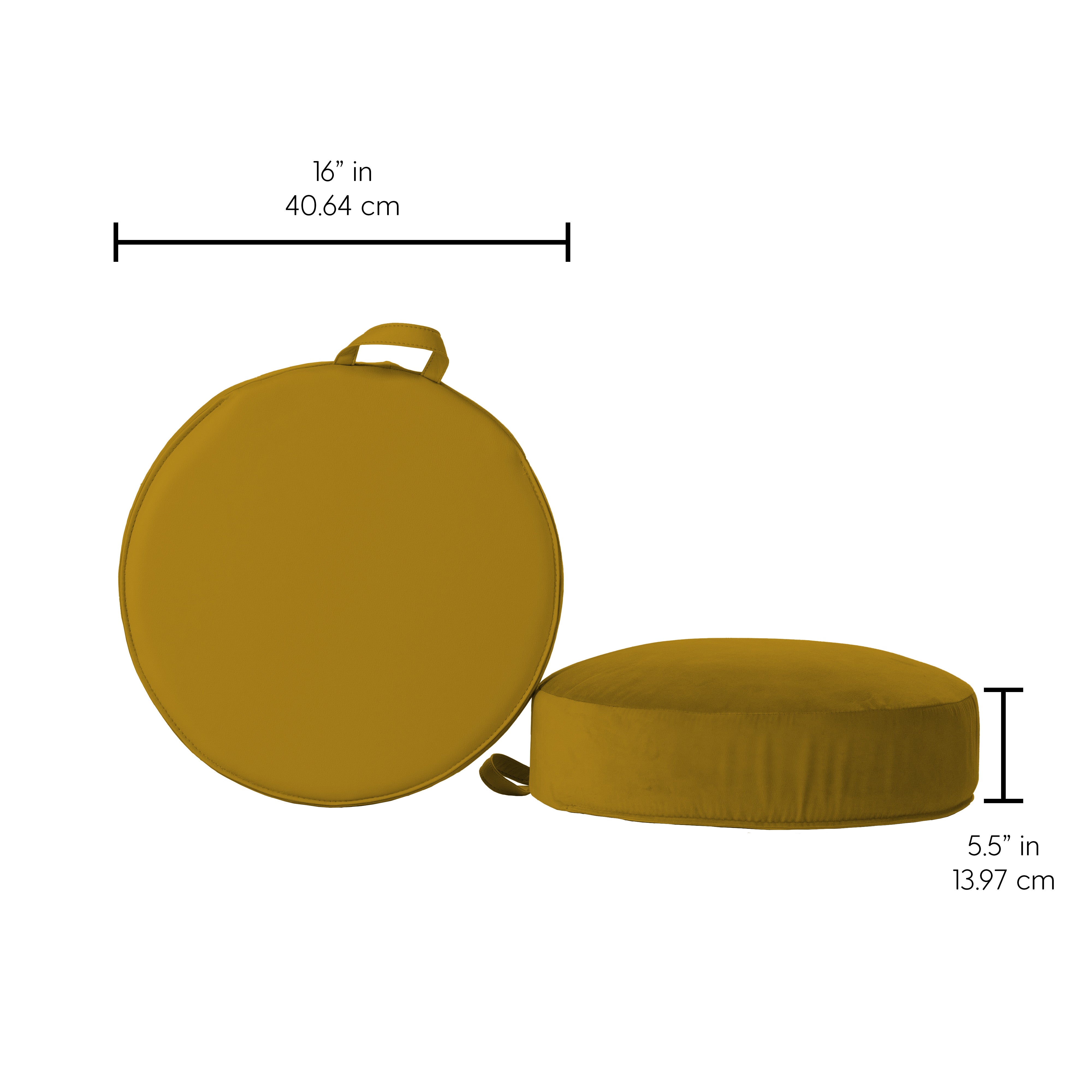 Overstuffed Microfiber Floor Cushions, 2-Piece - Dijon