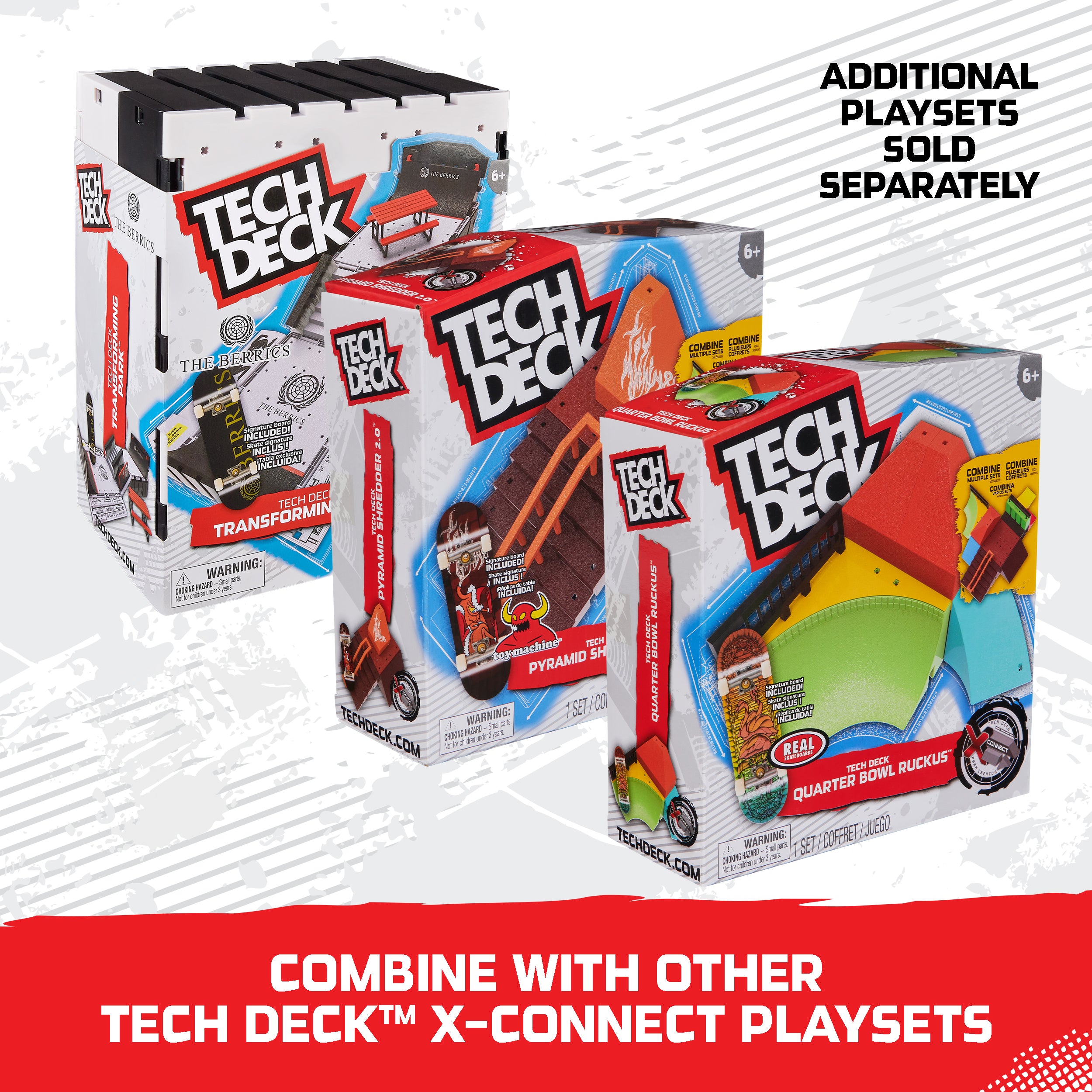 Tech Deck, Primitive X-Connect Skate Park, Customizable and Buildable Ramp Set with Exclusive Fingerboard, Kids Toy for Ages 6 and up