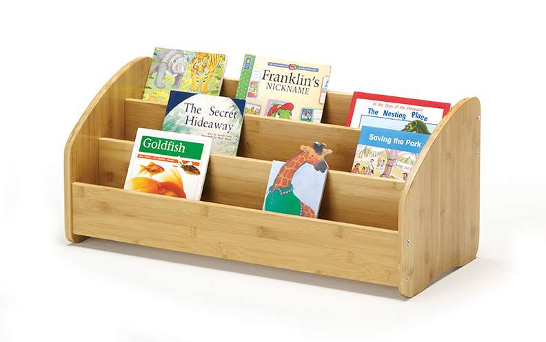 Bamboo Book Display Rack - 12 3/4" (32 cm) H x 29" (74 cm) W x 12 3/4" (32 cm) D